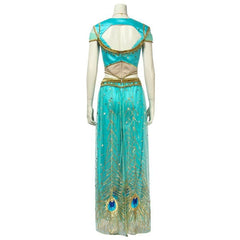 Princess Jasmine Cosplay Costume - Aladdin Inspired Peacock Dress for Adults