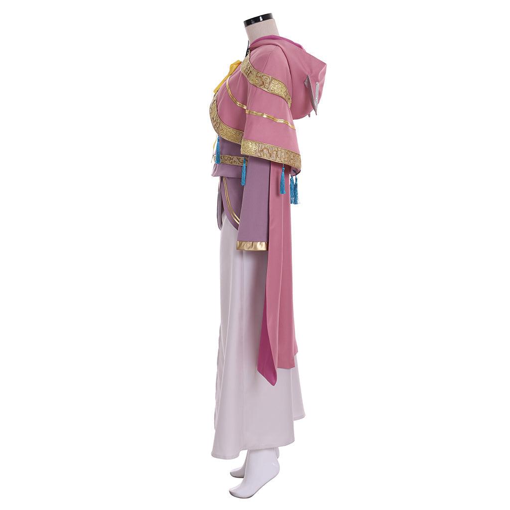 Kingdom Hearts III Ava Cosplay Costume Women’s Pink Hooded Dress with Skirt