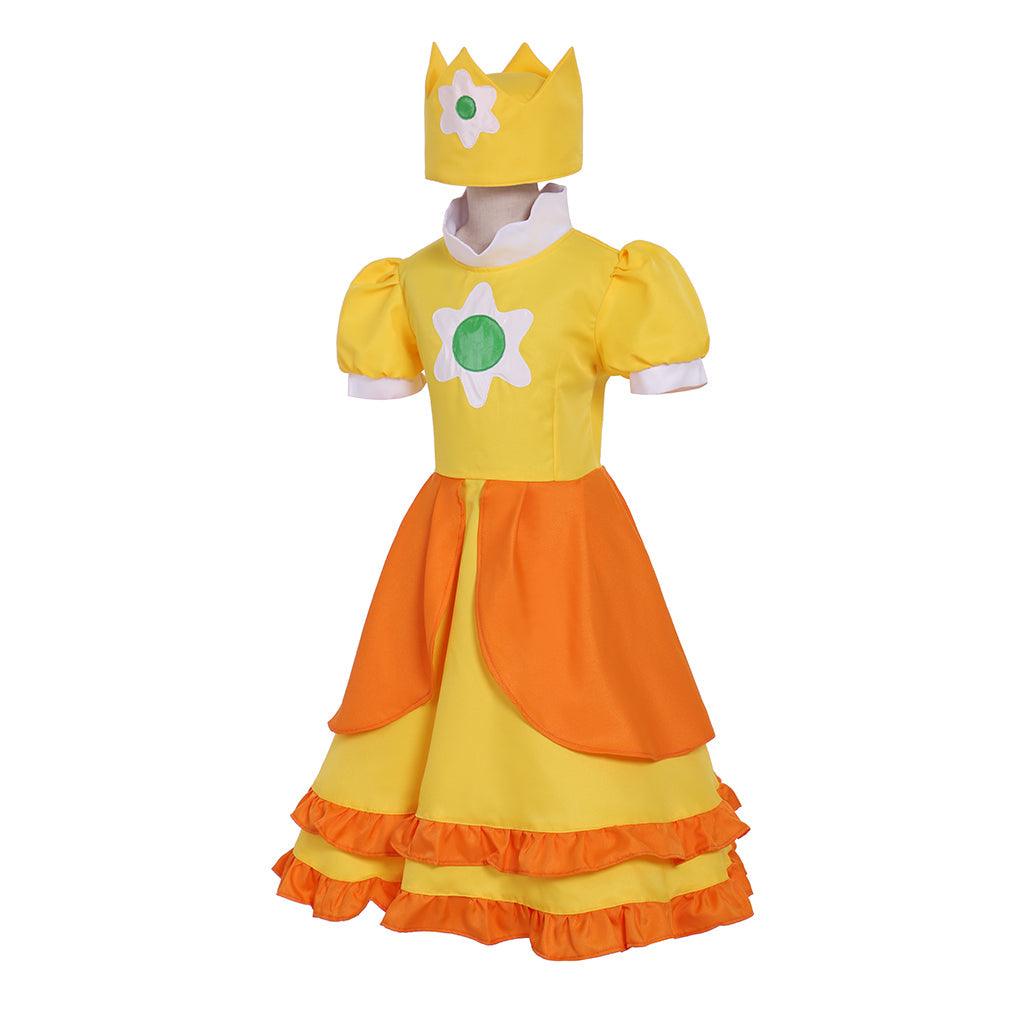 Princess Daisy Cosplay Costume for Girls - Cute Lolita Dress for Parties and Cosplay