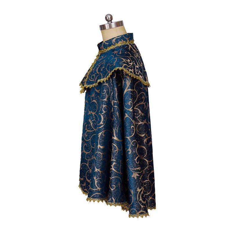 Medieval Vintage Tudor Cloak Costume - Victorian Prince Shawl Cape for Adults