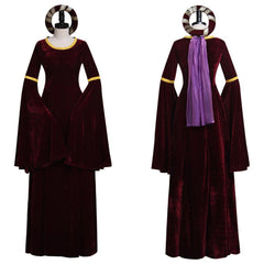 Medieval Vintage Dark Red Turing Renaissance Dress Costume Cosplay for Halloween Carnival Cosplay Party