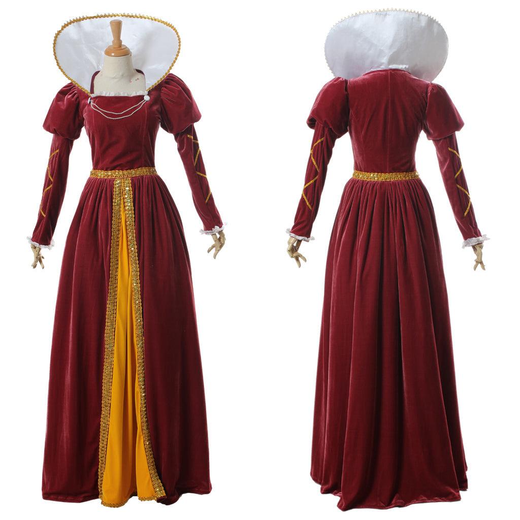 Victoria Ball Gown Medieval Renaissance Queen Costume Vintage Gothic Dress for Halloween Carnival Party