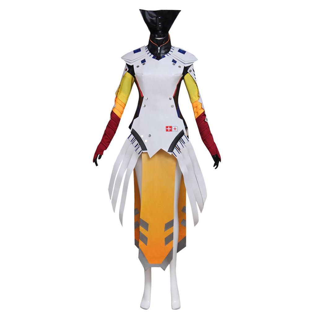 Game Mercy Cosplay Costume – Fantasy Battle Jumpsuit for Fans and Cosplay Events