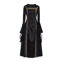 Medieval Renaissance Black Velvet Dress Ball Gown Dress Medieval Cosplay Costume Custom Made