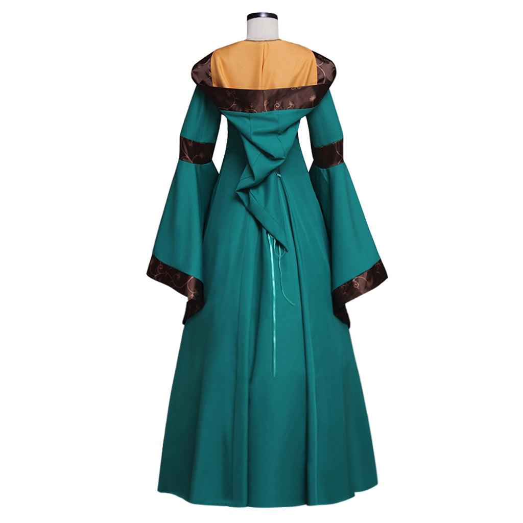 Medieval Renaissance Victorian Green Dress Gown Adult Fantasy Party Cosplay Costume