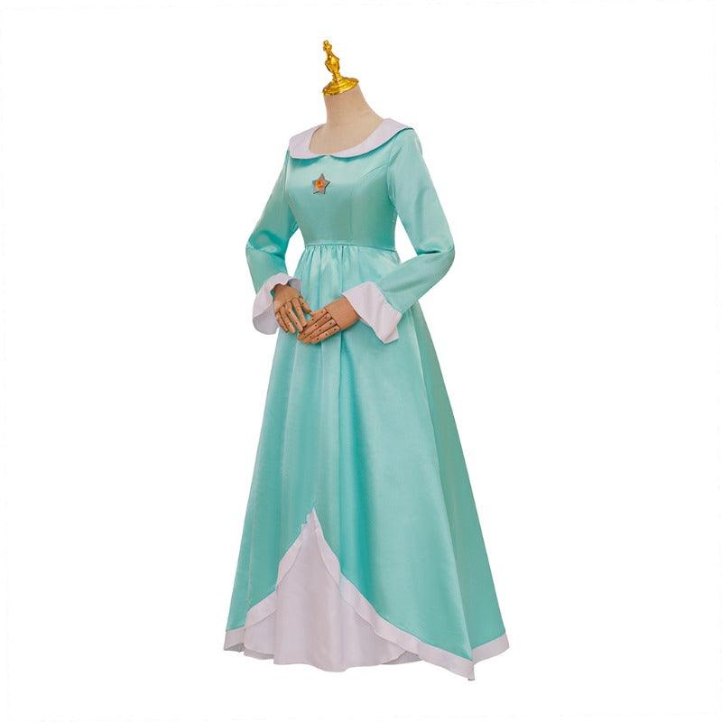 Princess Rosalina Cosplay Costume - Blue Long Dress with Crown Accessories for Women & Teens