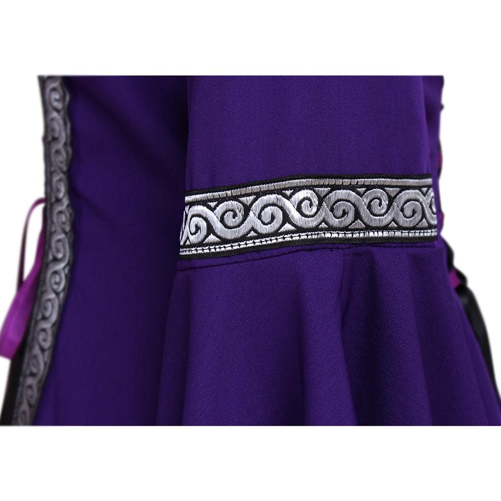 Purple Fancy Dress Gothic Medieval Victorian Dress Ball Gown Long Trumpet Sleeve Dress Costume Cosplay for Carnival Party