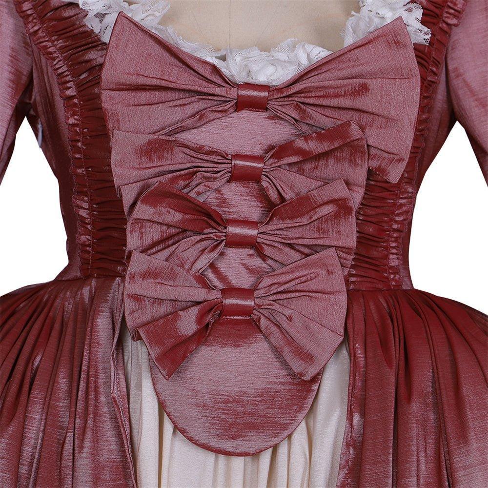 18th Century Marie Antoinette Rococo Dress - Chameleon Hues with Bold Bows - Coscosmos