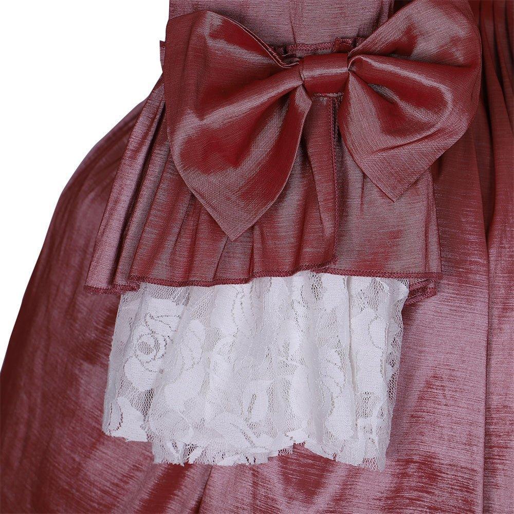 18th Century Marie Antoinette Rococo Dress - Chameleon Hues with Bold Bows - Coscosmos