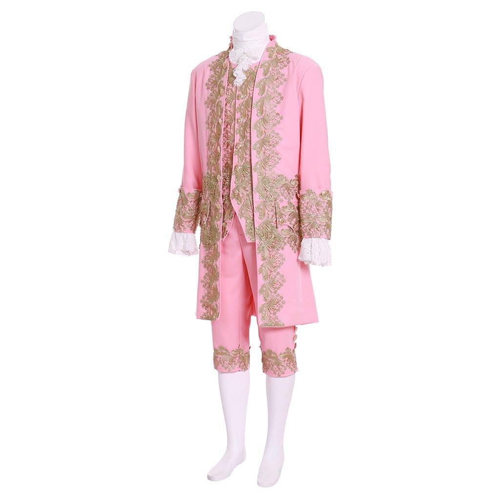 18th Century Men’s Colonial Rococo Suit - Pink Regency Court Outfit - Coscosmos