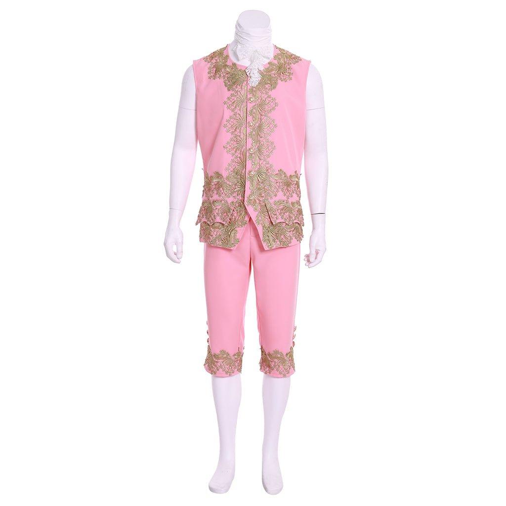 18th Century Men’s Colonial Rococo Suit - Pink Regency Court Outfit - Coscosmos