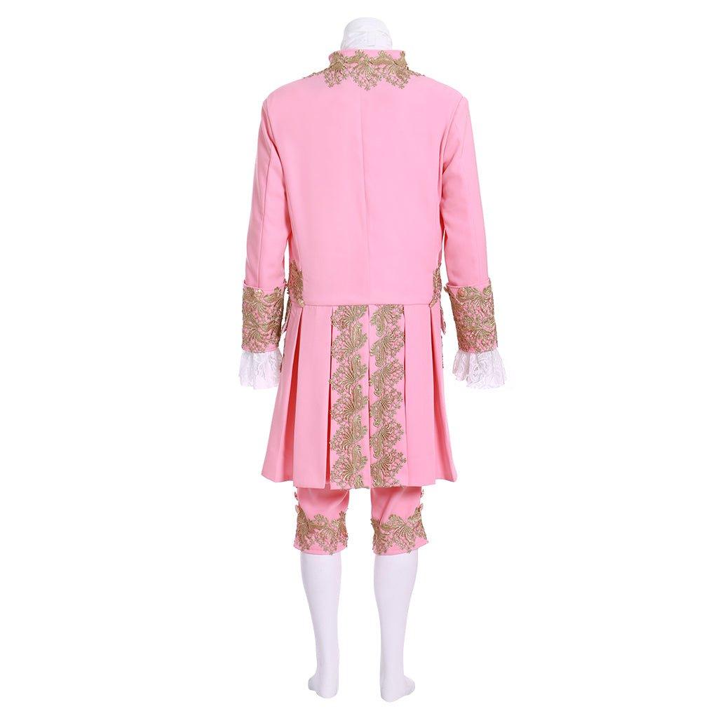 18th Century Men’s Colonial Rococo Suit - Pink Regency Court Outfit - Coscosmos