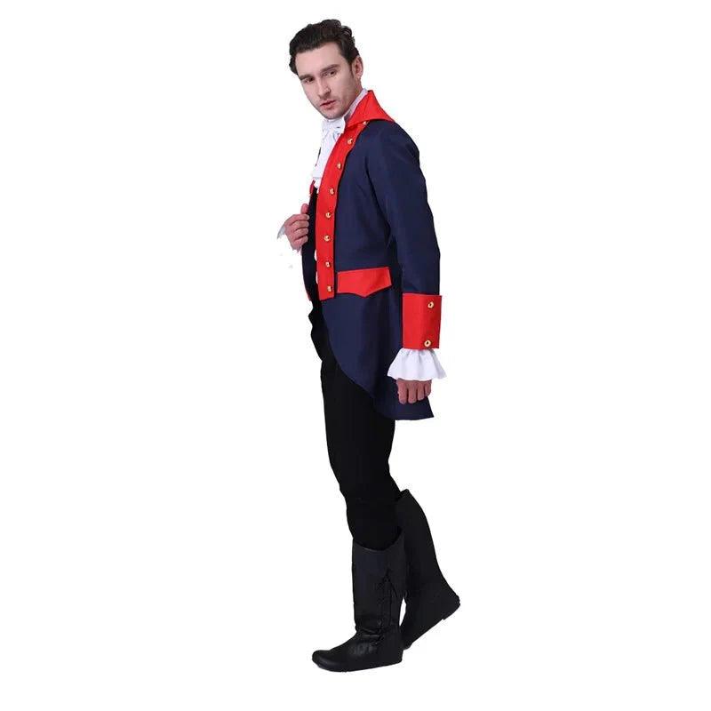 18th Century Period Men's Vintage Red Blue Coat Prince King Costume Stage Performance Uniform Coat Halloween Cosplay - Coscosmos