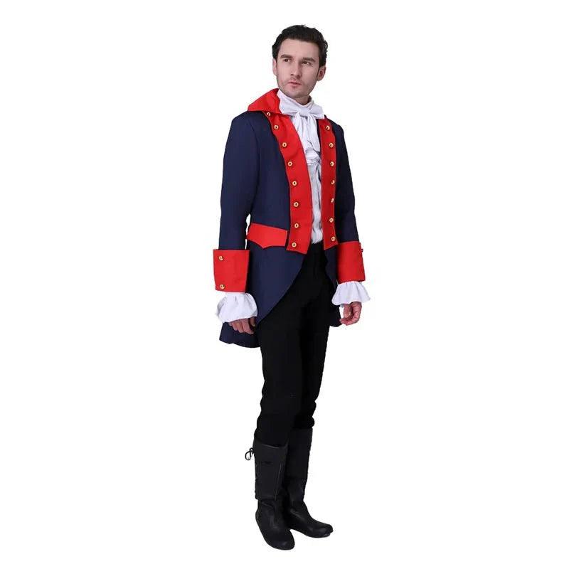 18th Century Period Men's Vintage Red Blue Coat Prince King Costume Stage Performance Uniform Coat Halloween Cosplay - Coscosmos