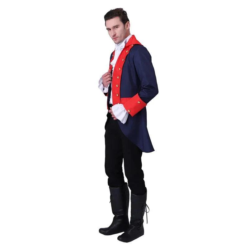 18th Century Period Men's Vintage Red Blue Coat Prince King Costume Stage Performance Uniform Coat Halloween Cosplay - Coscosmos