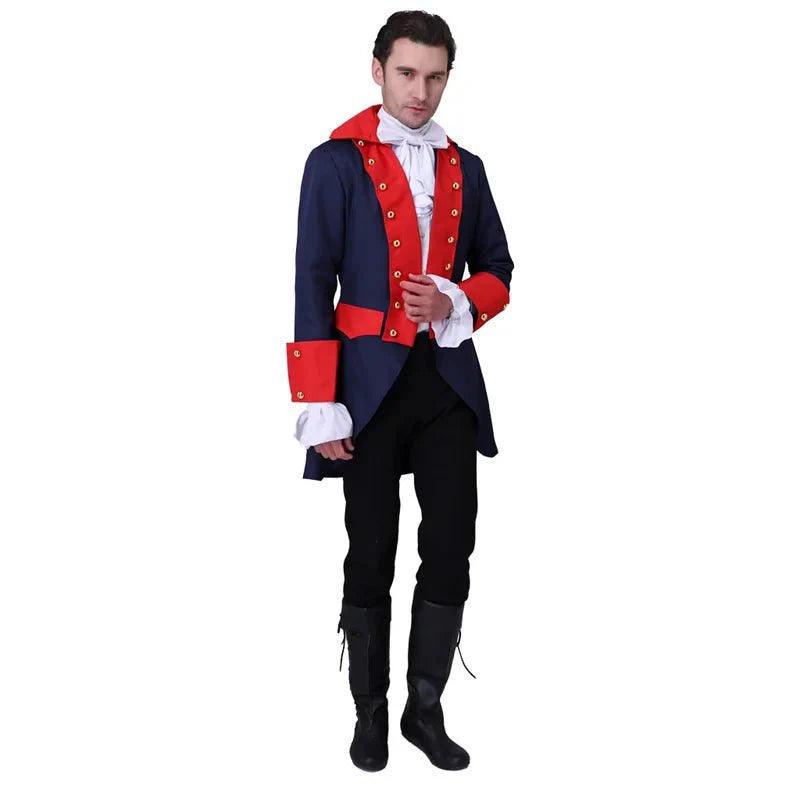 18th Century Period Men's Vintage Red Blue Coat Prince King Costume Stage Performance Uniform Coat Halloween Cosplay - Coscosmos