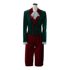 18th Century Rococo Aristocrat Costume - Green & Red Prince Suit for Men | Medieval Cosplay by Coscosmos - Coscosmos