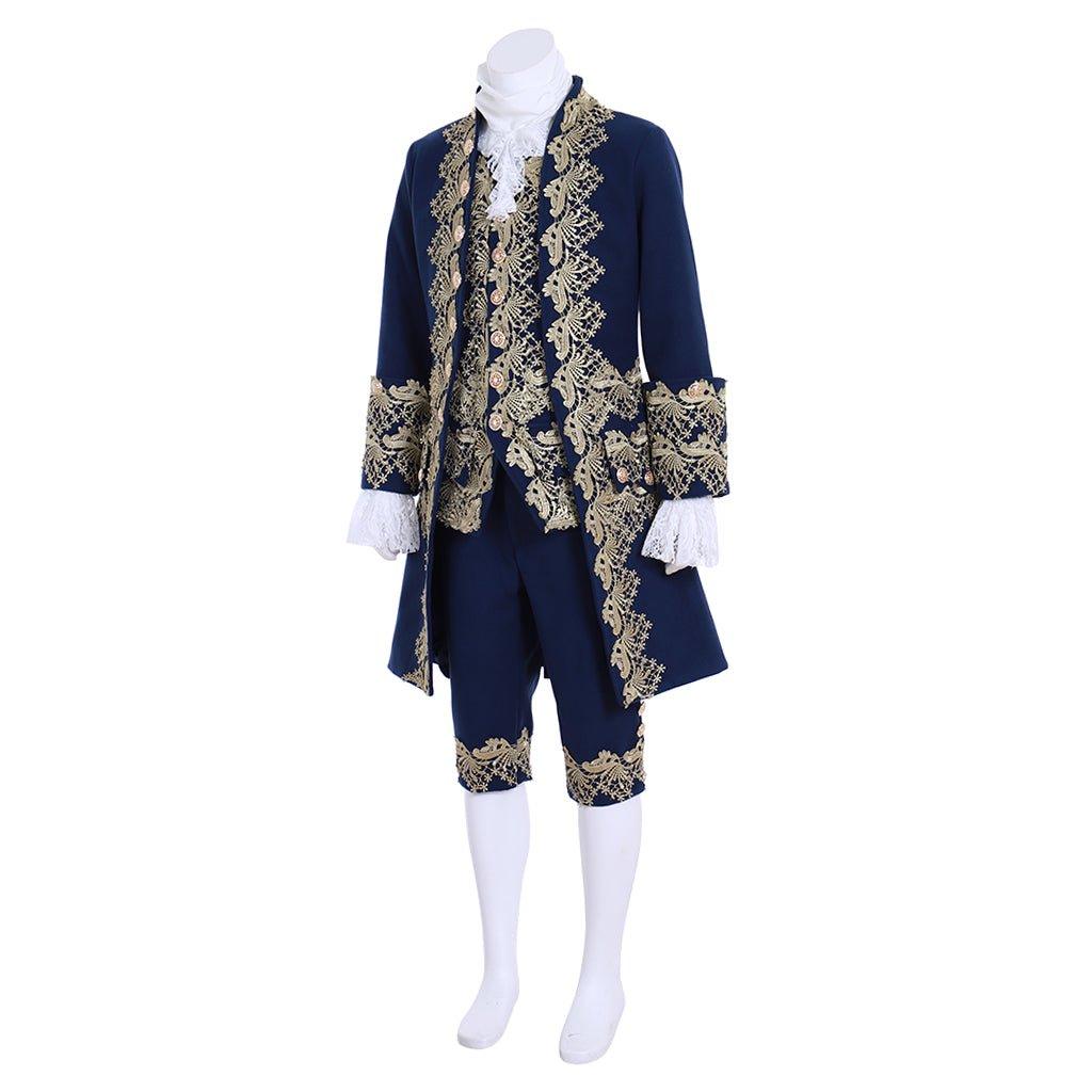 18th Century Rococo Men’s Blue Court Suit - Colonial Victorian Aristocratic Costume | Coscomos Medieval Series - Coscosmos