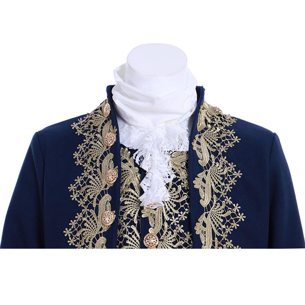 18th Century Rococo Men’s Blue Court Suit - Colonial Victorian Aristocratic Costume | Coscomos Medieval Series - Coscosmos