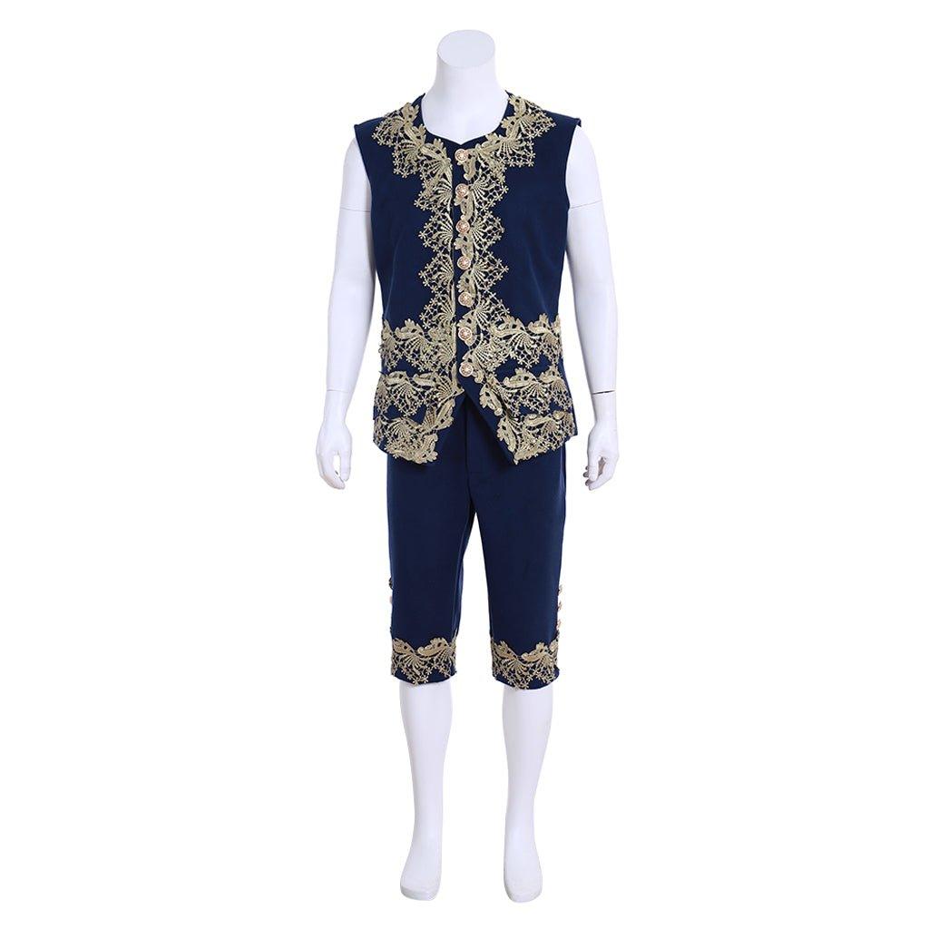 18th Century Rococo Men’s Blue Court Suit - Colonial Victorian Aristocratic Costume | Coscomos Medieval Series - Coscosmos