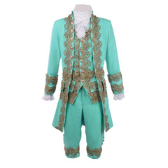 18th Century Rococo Men’s Court Dress - Green Retro Colonial Suit | Coscomos Medieval Series - Coscosmos