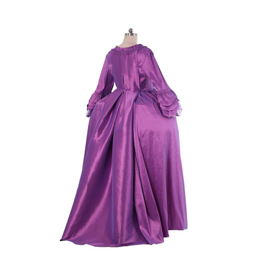 18th Century Rococo Purple Brocade Dress - Embroidered Gown from Coscomos' Medieval Series - Coscosmos