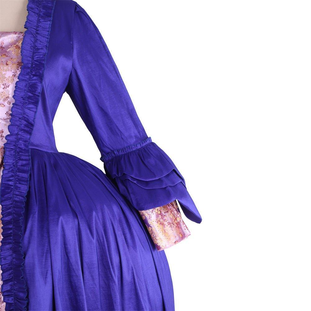 18th Century Rococo Purple Brocade Dress - Embroidered Gown from Coscomos' Medieval Series - Coscosmos