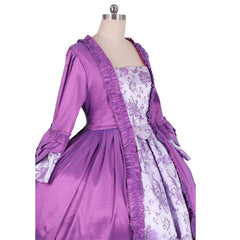 18th Century Rococo Purple Brocade Dress - Embroidered Gown from Coscomos' Medieval Series - Coscosmos