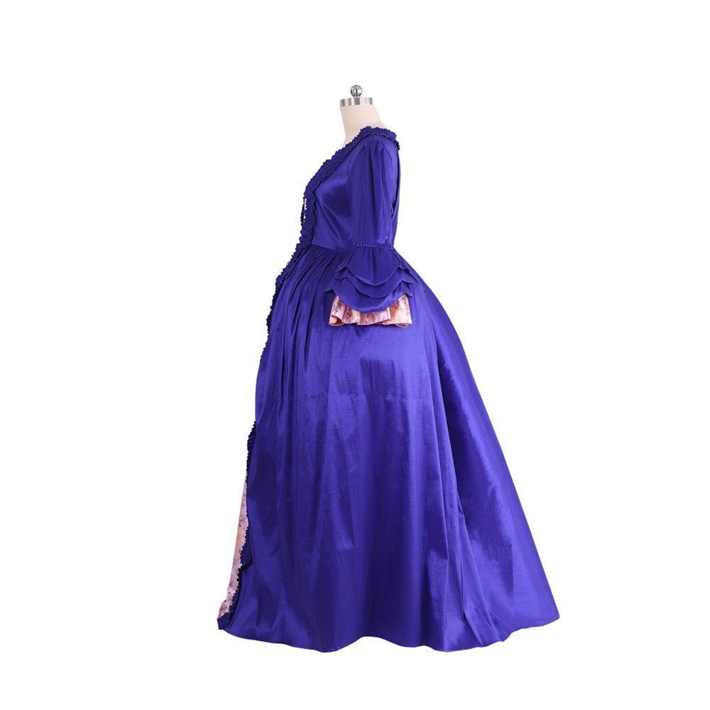 18th Century Rococo Purple Brocade Dress - Embroidered Gown from Coscomos' Medieval Series - Coscosmos