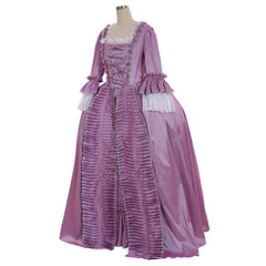 18th Century Rococo Purple Dress - Elegant Lace and Pleats from Coscomos - Coscosmos