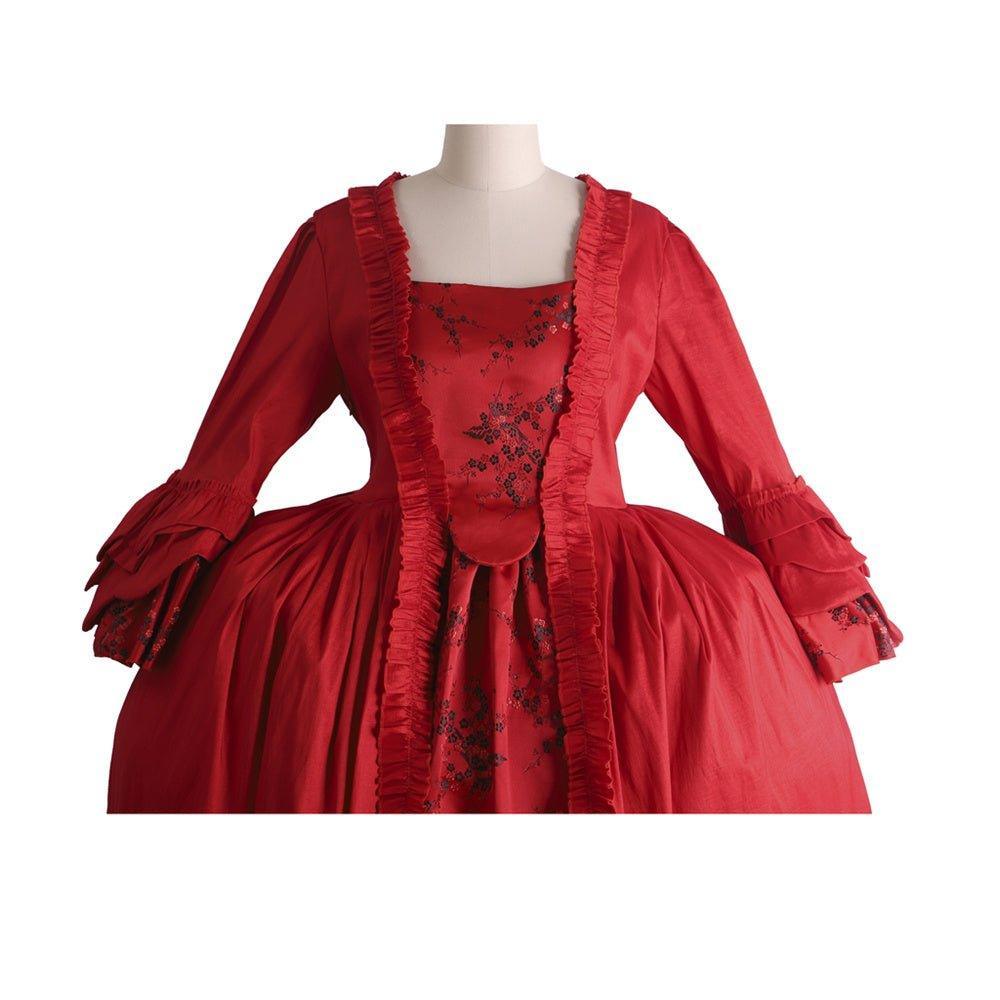 18th Century Rococo Red Dress with Lace - Majestic Marie Antoinette Style from Coscomos - Coscosmos