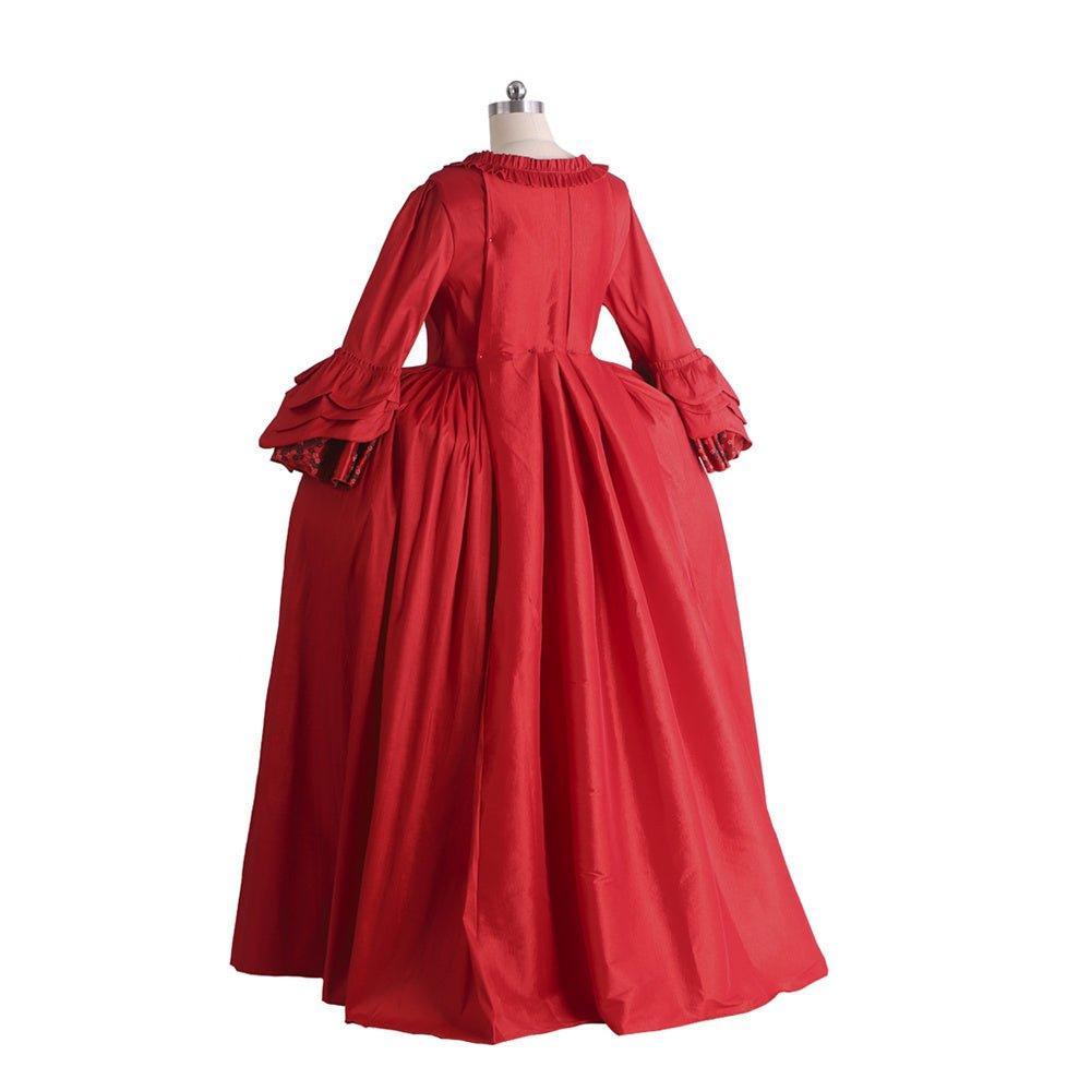 18th Century Rococo Red Dress with Lace - Majestic Marie Antoinette Style from Coscomos - Coscosmos