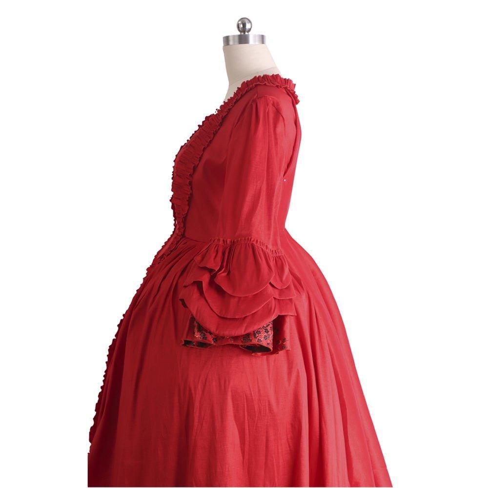 18th Century Rococo Red Dress with Lace - Majestic Marie Antoinette Style from Coscomos - Coscosmos