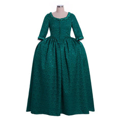 18th Century Rococo Revival - Marie Antoinette Inspired Green Brocade Dress by Coscomos - Coscosmos