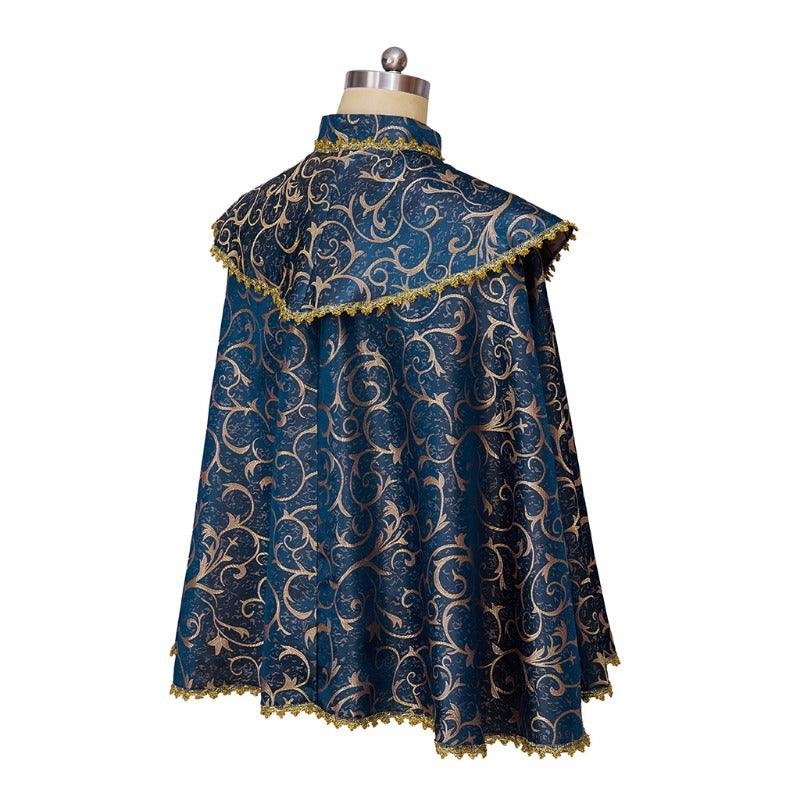 Medieval Vintage Tudor Cloak Costume - Victorian Prince Shawl Cape for Adults