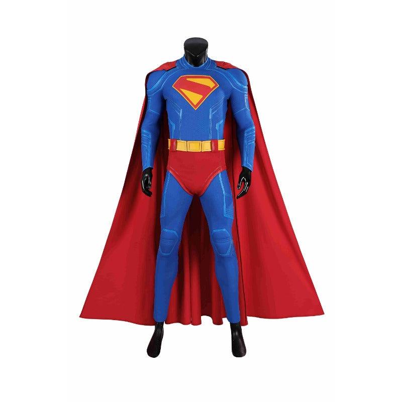 Superhero Legacy Clark Kent Cosplay Costume - Blue Zentai Bodysuit with Red Cape