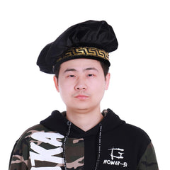 Renaissance Medieval Tudor Flat Cap Tudor Cosplay Hat Cap for Men Black