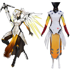 Game Mercy Cosplay Costume – Fantasy Battle Jumpsuit for Fans and Cosplay Events