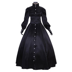 Women's Black Renaissance Medieval Dress Vintage Southern Belle Victorian Ball Gowns Costume Dress Custom Made