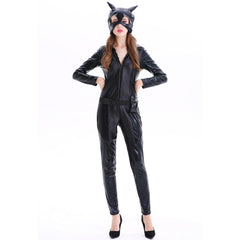 Halloween Cosplay Costume PU Leather Catwoman Outfit for Women | Batman Roleplay Stage Performance Suit