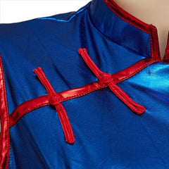 2023 Chichi Cosplay Costume - Sexy Blue Cheongsam Set for Son Goku Anime Fans - Coscosmos