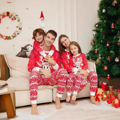 2024 Christmas Reindeer Print Family Matching Pajamas Set | Cozy Holiday Cartoon Sleepwear for Families - Coscosmos