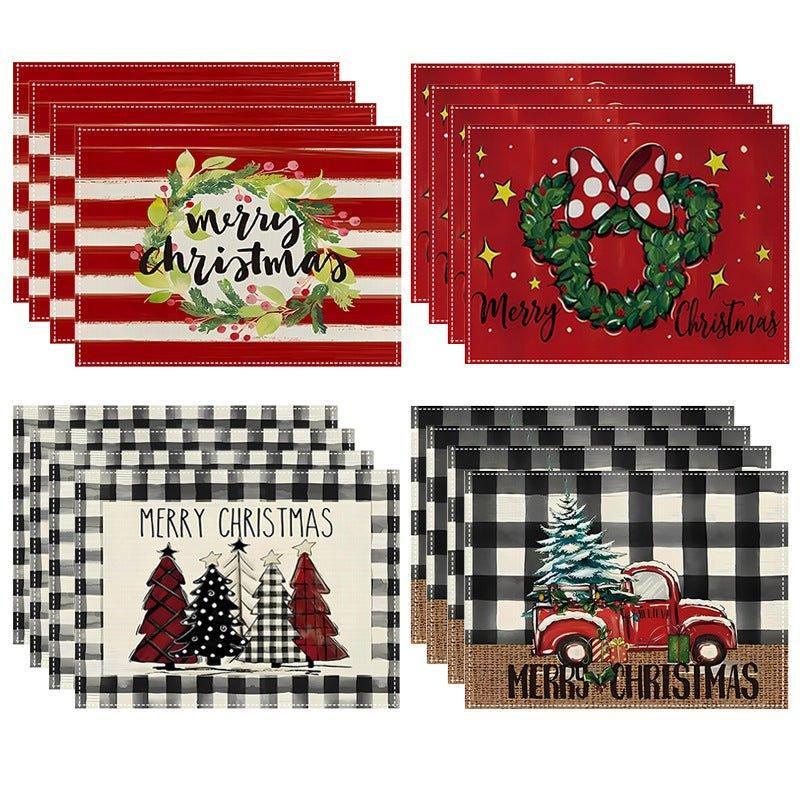 2024 Cross - border New Christmas Placemat Christmas Tree Festive Party Decoration Restaurant Dining Table West Placemat Table Mat Wholesale - Coscosmos