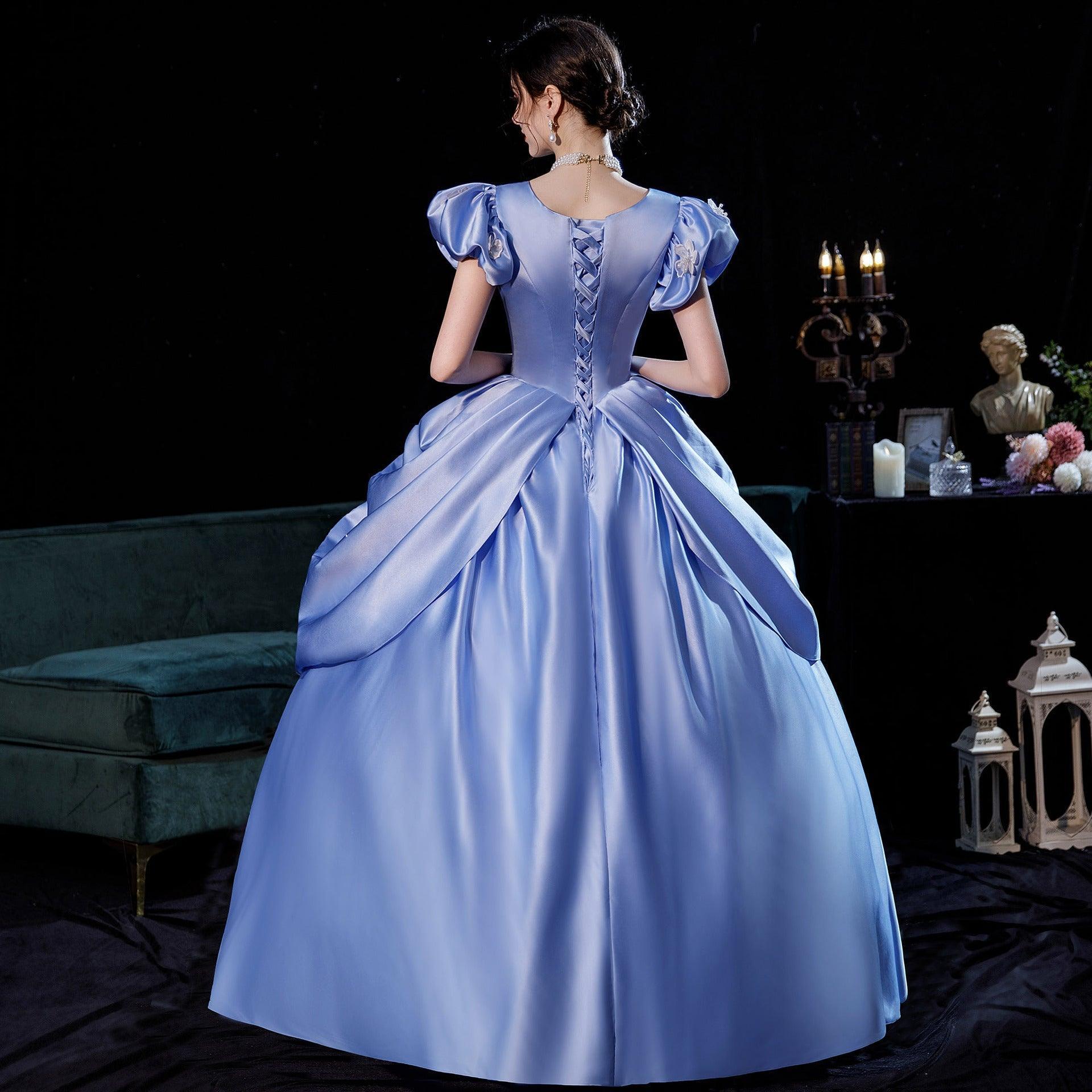 2024 Ice Blue Princess Gown: Enchanted Ice Queen Elegance for Fairy Tale Events - Coscosmos