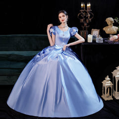 2024 Ice Blue Princess Gown: Enchanted Ice Queen Elegance for Fairy Tale Events - Coscosmos