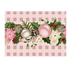 2024 New Flower Christmas Placemat Plant Insulation Encrypted Linen Placemat Restaurant Decoration Flower Placemat - Coscosmos