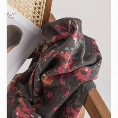 2024 Rose Print Winter Scarf, Faux Cashmere Scarf, Warm Korean Style Shawl for Thanksgiving & Halloween - Coscosmos