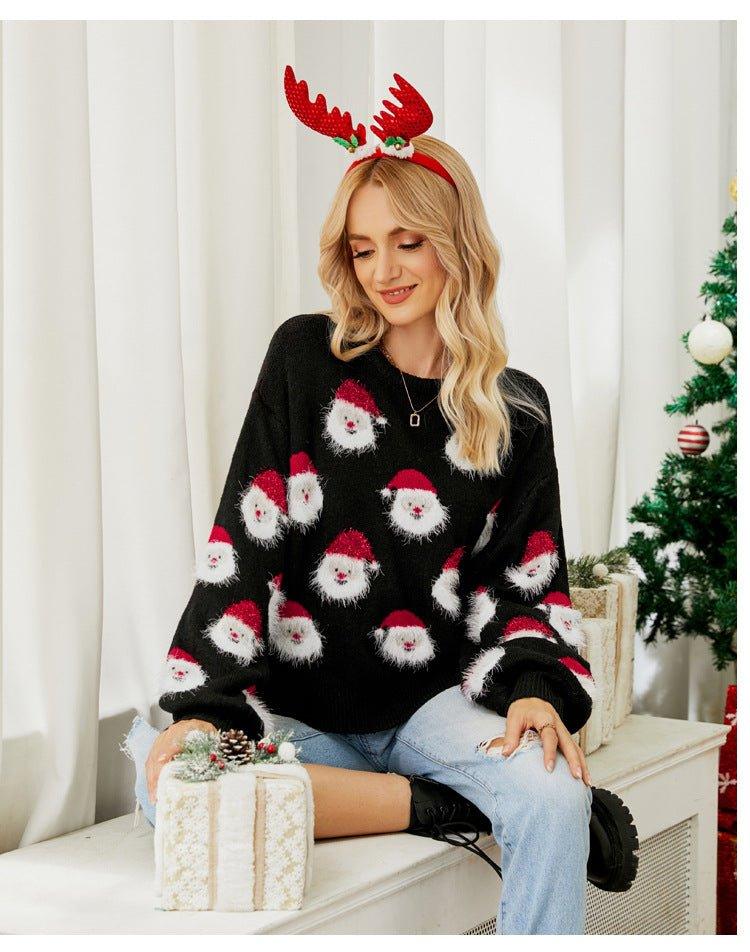 2024 Women's Christmas Knit Sweater | Santa Claus Pullover | Cozy Winter Fashion - Coscosmos