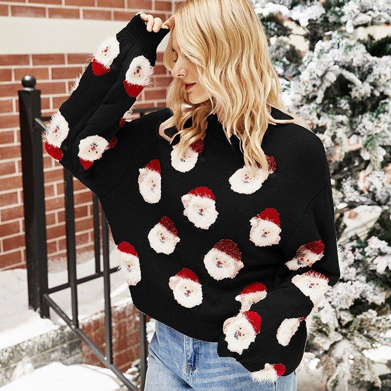 2024 Women's Christmas Knit Sweater | Santa Claus Pullover | Cozy Winter Fashion - Coscosmos