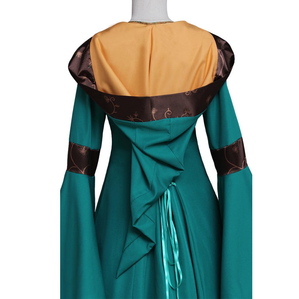 Medieval Renaissance Victorian Green Dress Gown Adult Fantasy Party Cosplay Costume